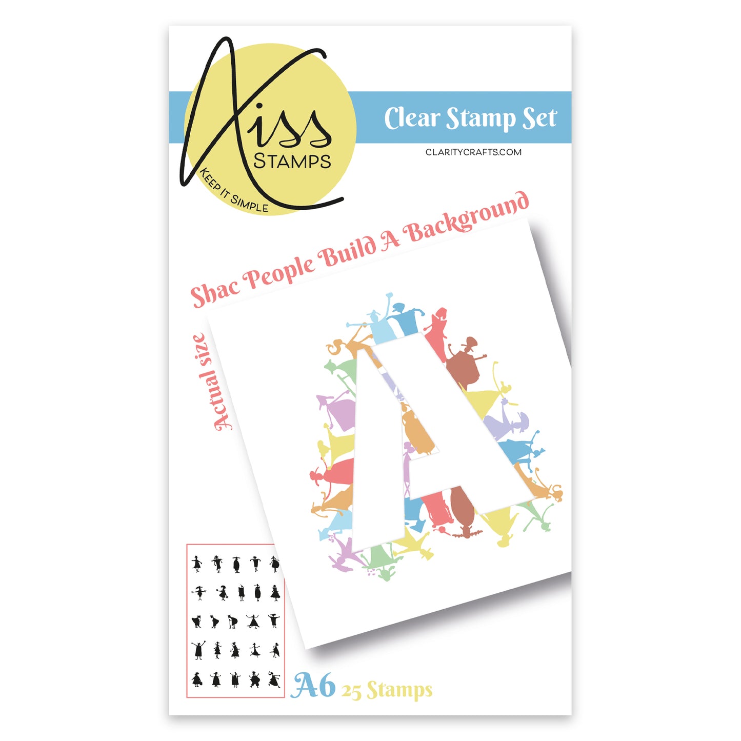 KISS by Clarity - SHAC People Silhouettes - Build a Background A6 Stamp Set