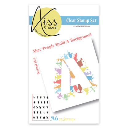 KISS by Clarity - SHAC People Silhouettes - Build a Background A6 Stamp Set