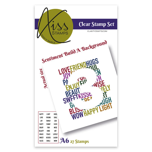 KISS by Clarity - Sentiment Silhouettes - Build a Background A6 Stamp Set