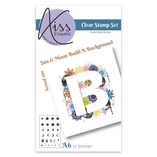 KISS by Clarity - Sun & Moon Silhouettes - Build a Background A6 Stamp Set