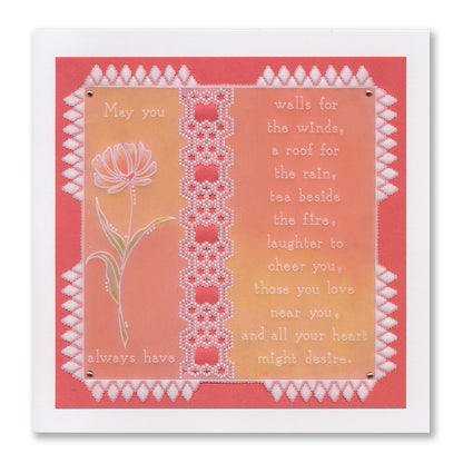 Tina's Springtime Flowers Celebrate Your Day  A6  + Spacer Groovi Plate Set