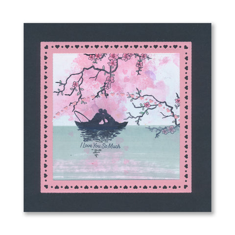 Kissing Couple & Blossom A6 Stamp Set