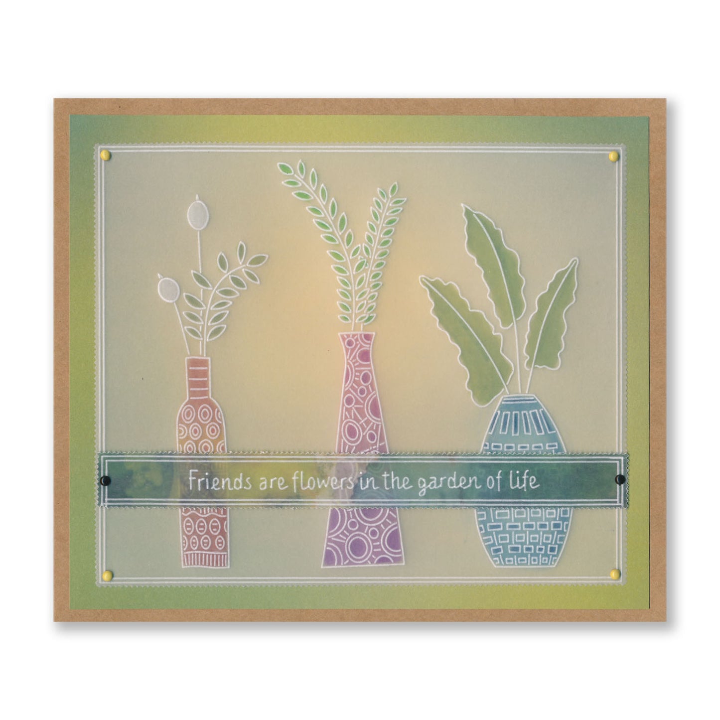 Barbara's SHAC Vases & Foliage A5 Square Groovi Plate