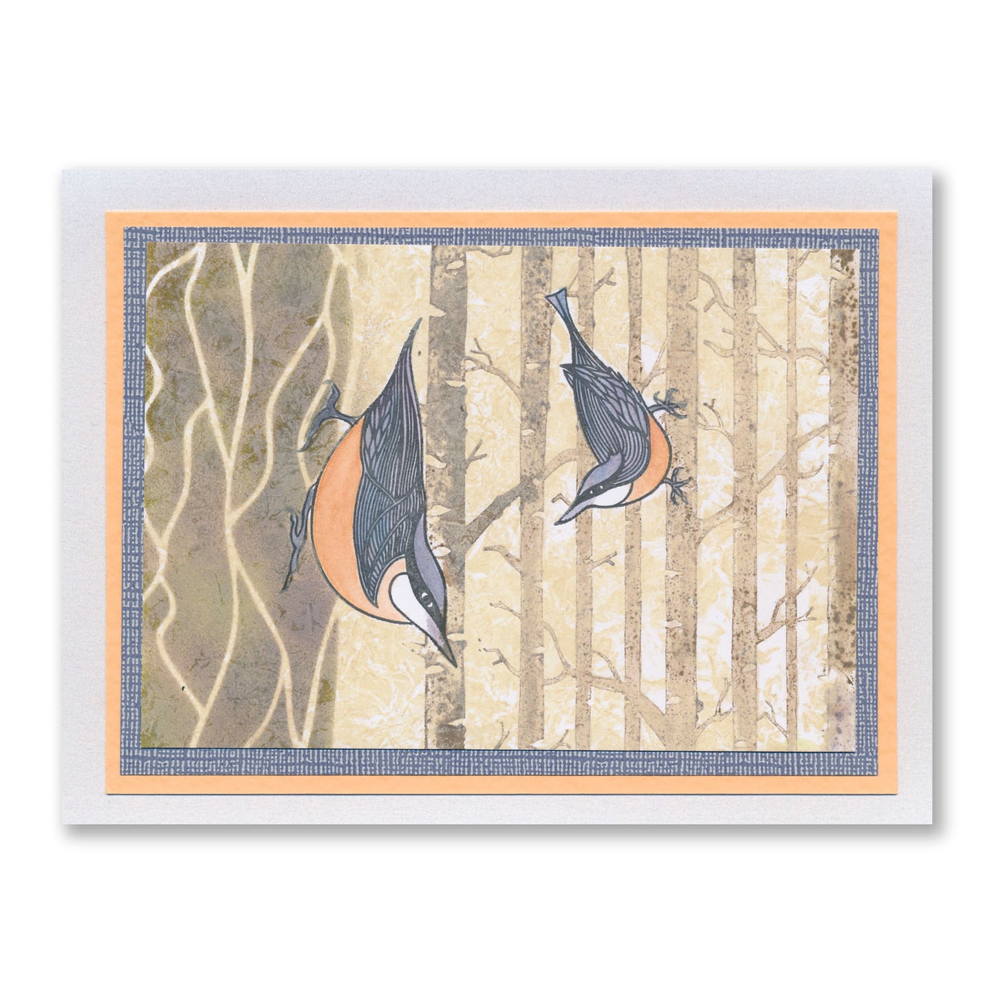 Nuthatches A6 Square Stamp & Mask Set