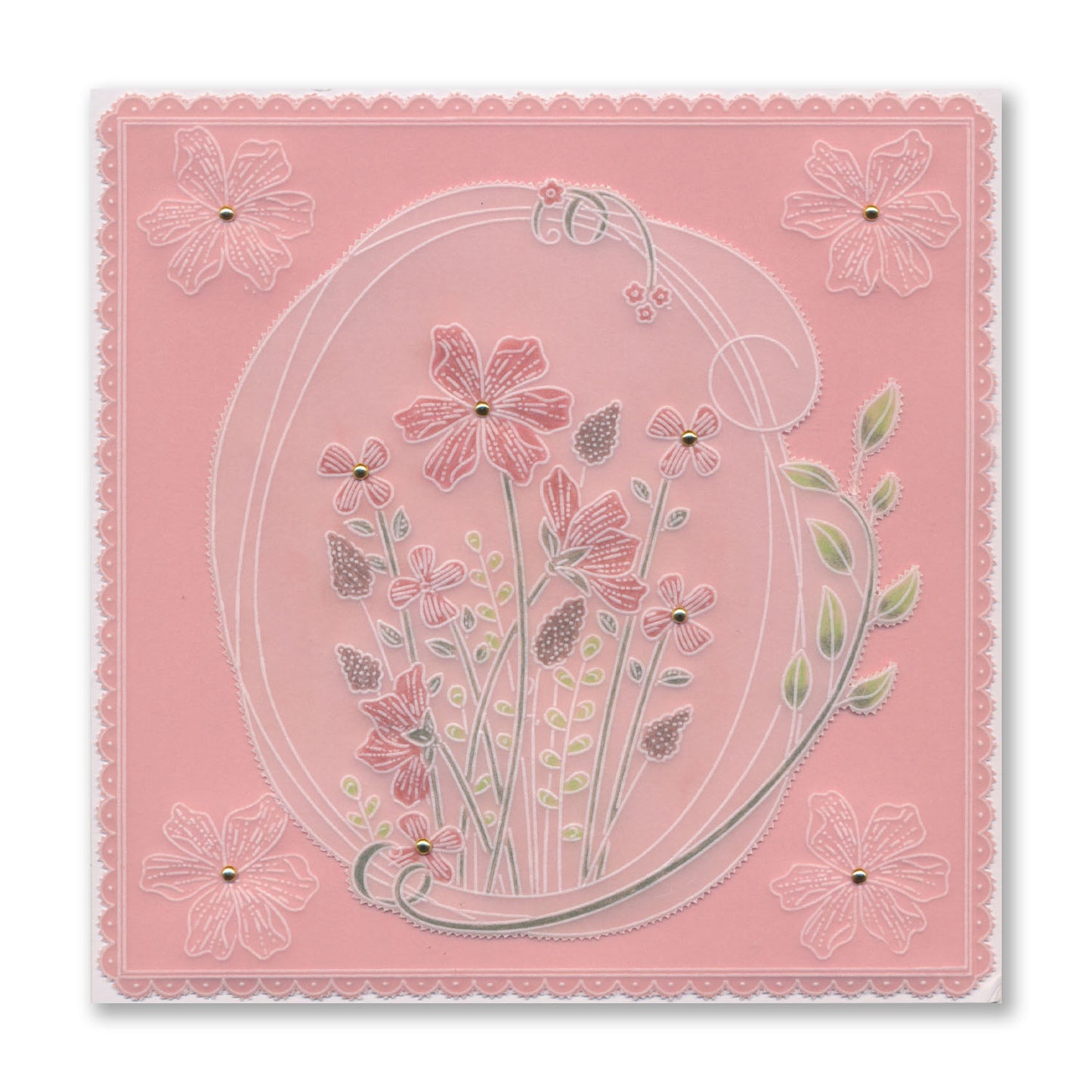 Spring Floral Spray A6 & Spacer Groovi Plate Trio