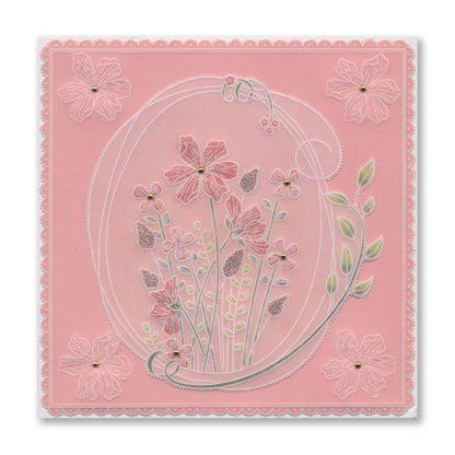 Spring Floral Spray A6 & Spacer Groovi Plate Trio