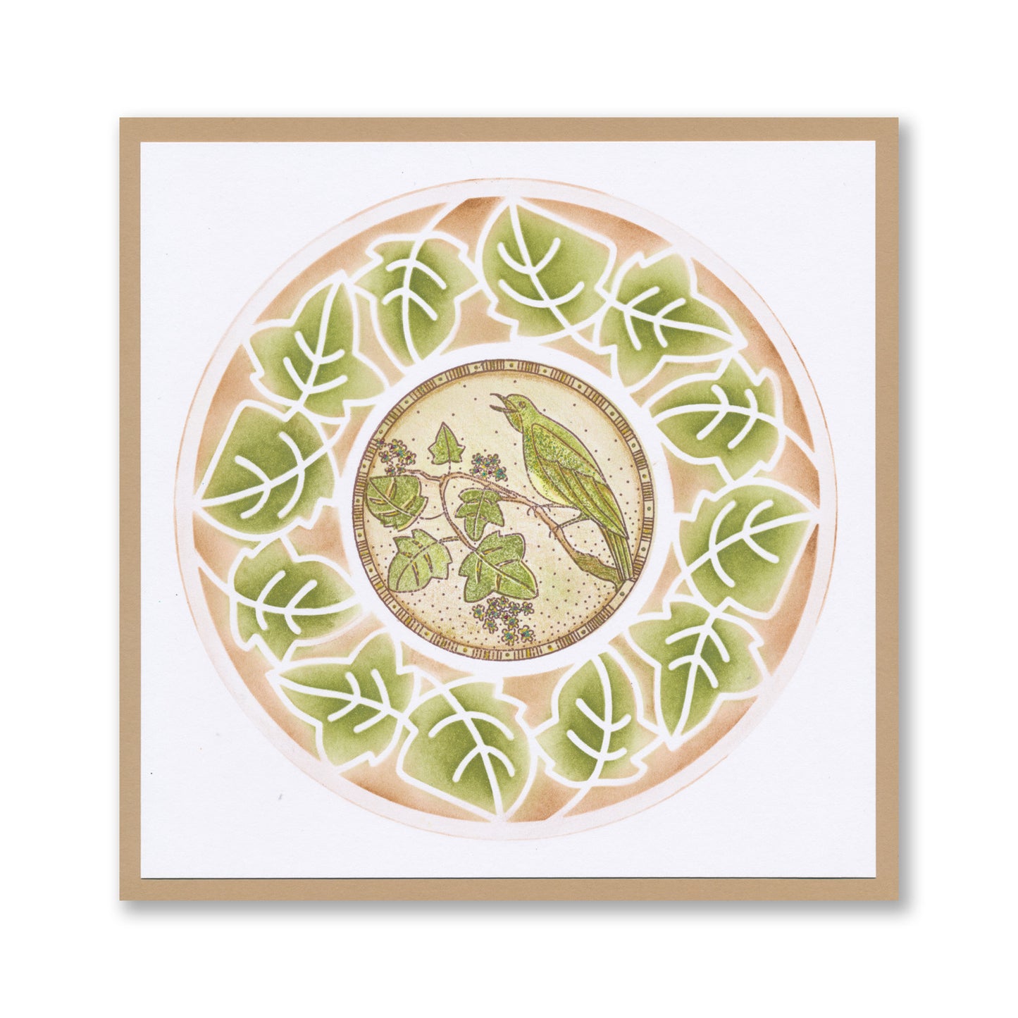 Barbara's Songbird Circular Decorative Frame 7" x 7" Stencil