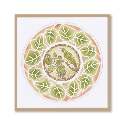 Barbara's Songbird Circular Decorative Frame 7" x 7" Stencil