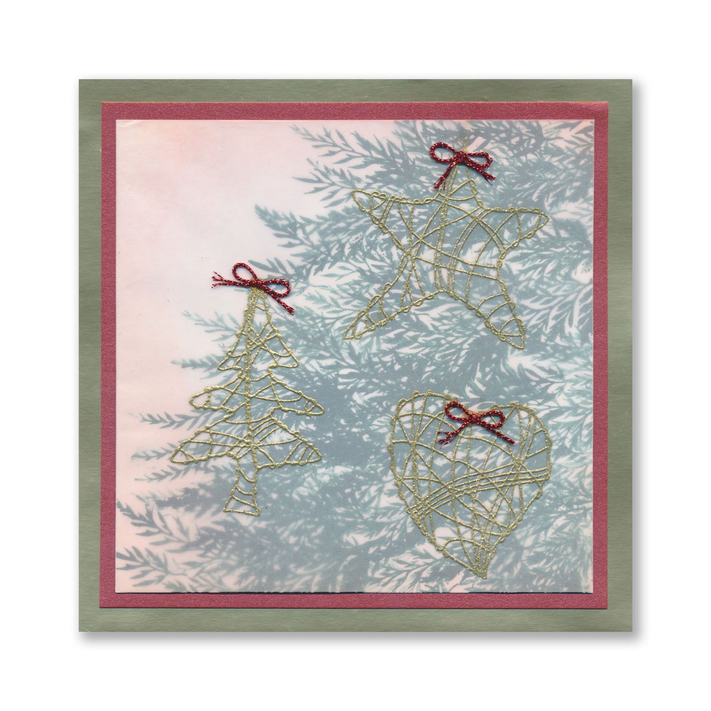 Wire Christmas Shapes A5 Square Stamp & Mask Set