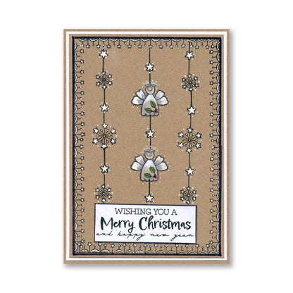 Tina's Christmas Angels, Snowmen & Trees Elements A6 Stamp Trio