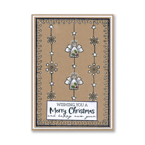 Tina's Christmas Angels, Snowmen & Trees Elements A6 Stamp Trio