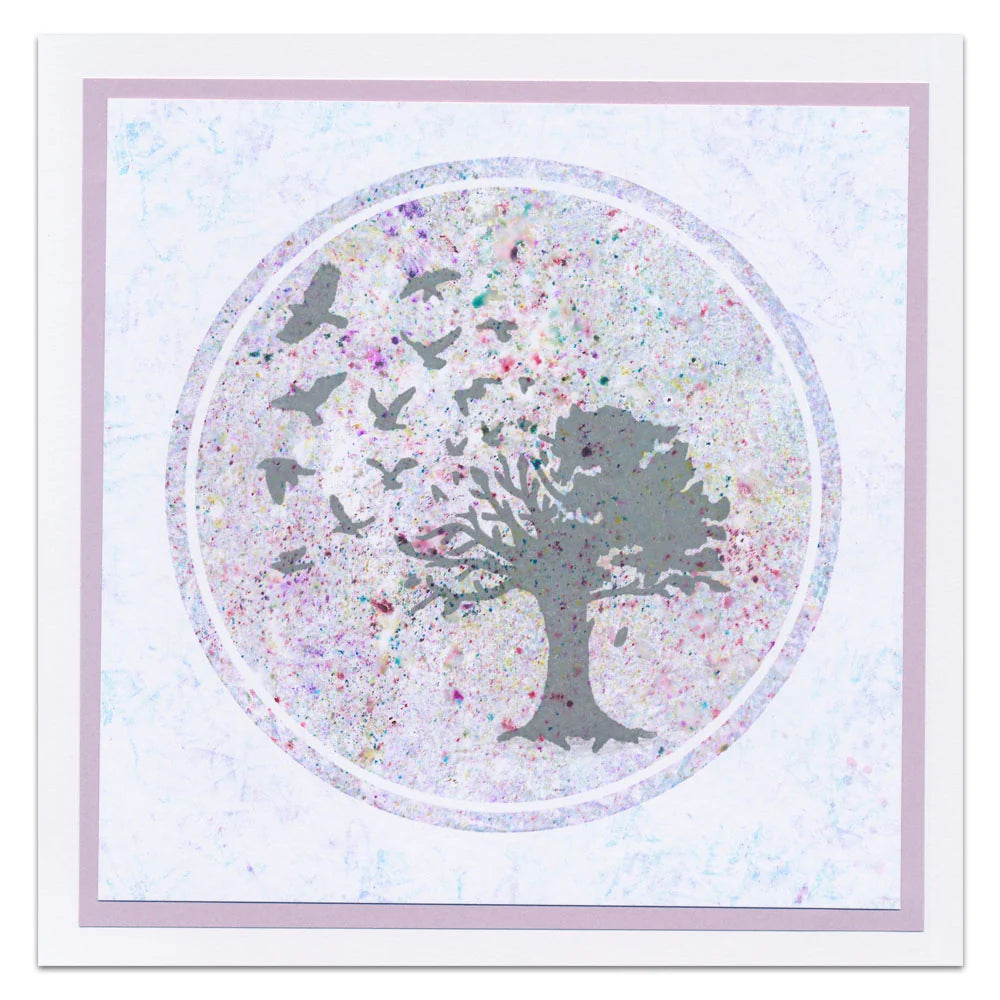 Butterfly & Bird Tree A5 Square & A6 Square Stamp Duo