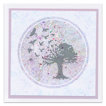 Butterfly & Bird Tree A5 Square & A6 Square Stamp Duo