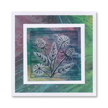 Linocut Floral- Teasels A5 Stamp Set