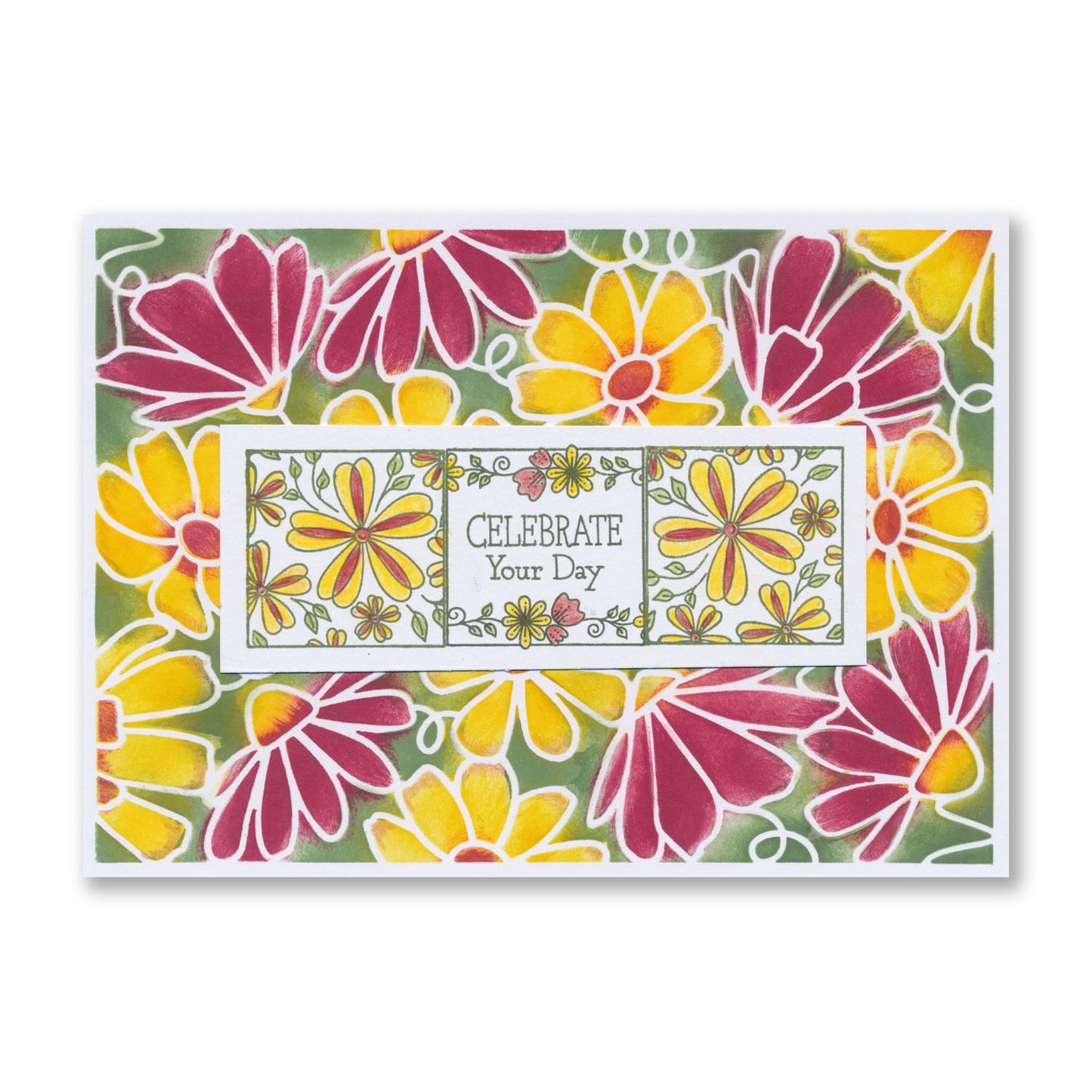 KISS by Clarity - Tina's Flowers Sampler & Thinking of You Flowers A4 & A7 Stamp Duo