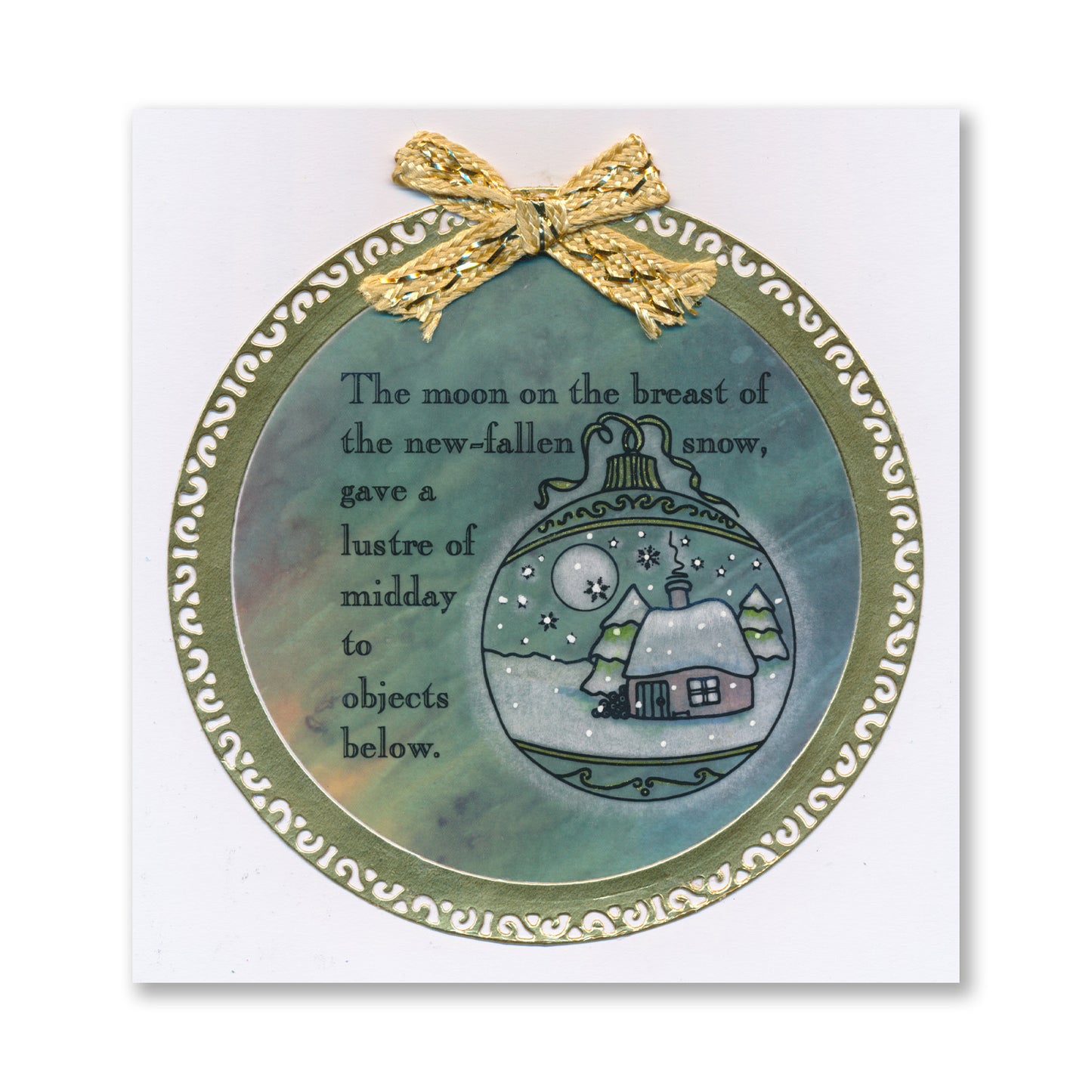 Twas the Night Printed Parchment & 5" x 5" Blank Journal