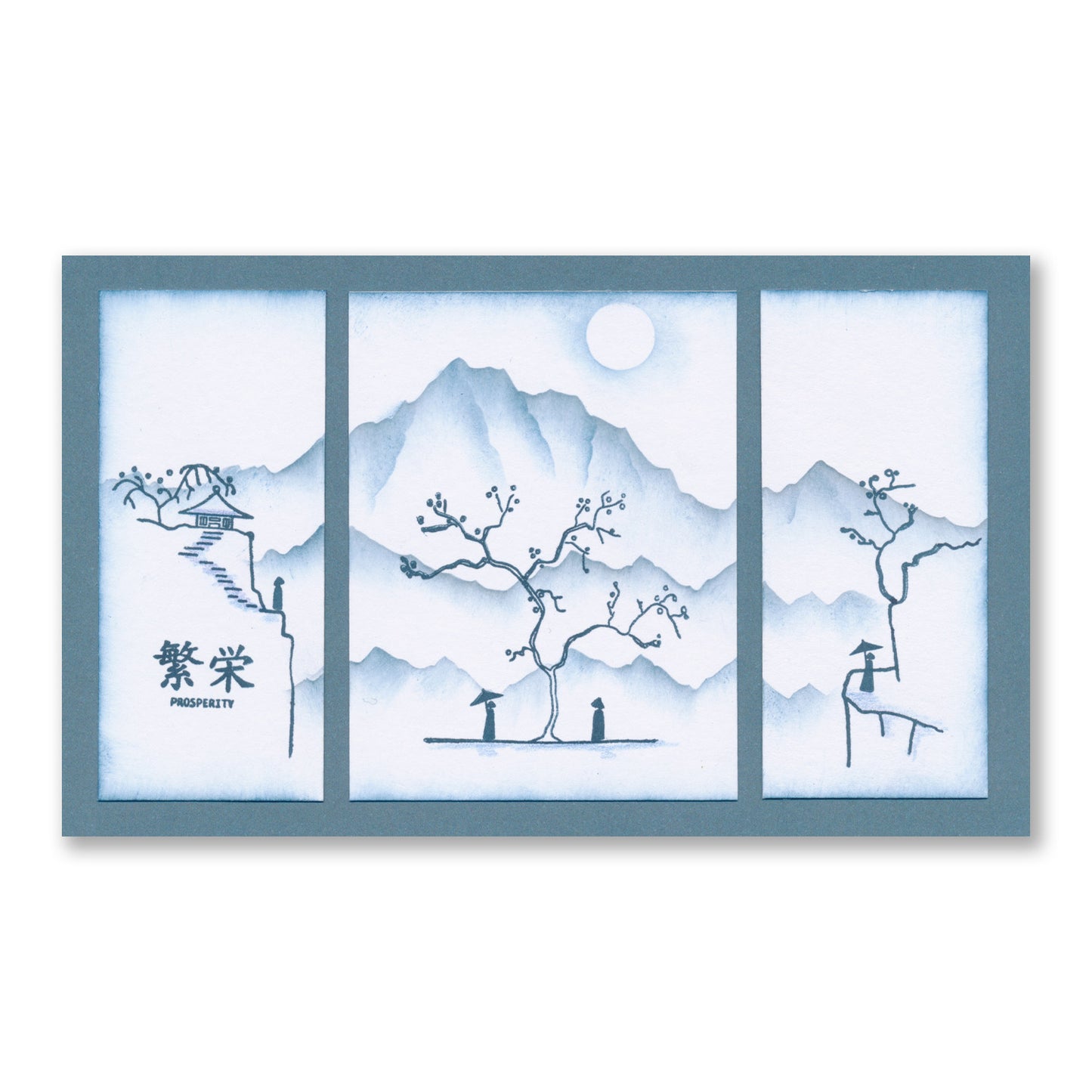 Mini Japanese Scene Builder A6 Stamp Sets & Handmade Natural Fibre Artisan Paper Collection