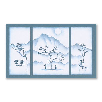 Mini Japanese Scene Builder A6 Stamp Sets & Handmade Natural Fibre Artisan Paper Collection