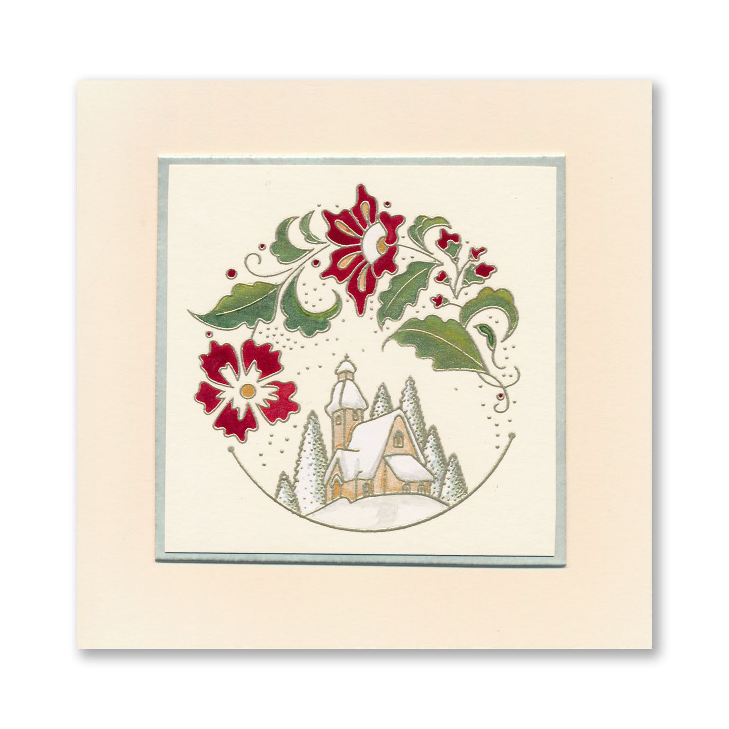 Barbara's Joy - Floral Crescent - Two Way Overlay A6 Stamp Set