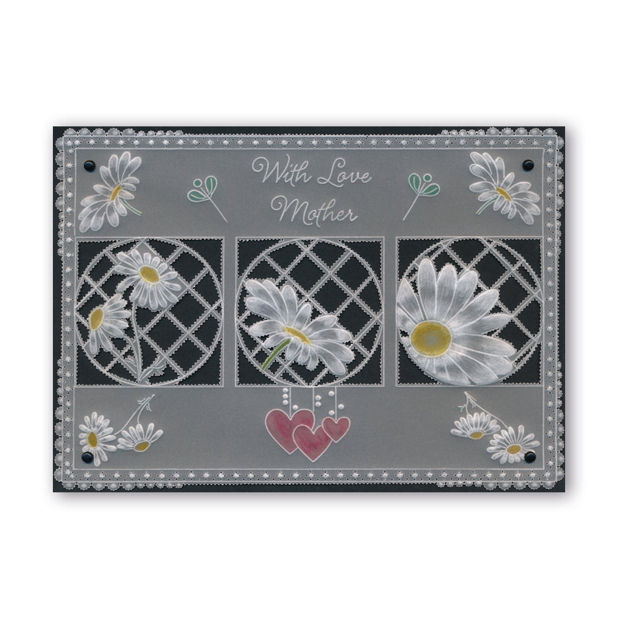 Linda's 123 - A Daisy, Lily of the Valley & Fuchsia A5 Square Groovi Plate