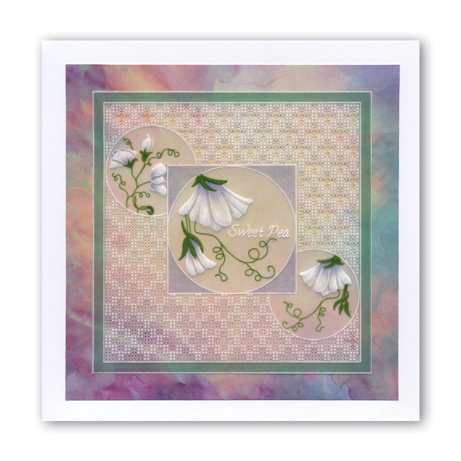 Linda's 123 - B Sweet Pea, Lisianthus & Lily A5 Square Groovi Plate