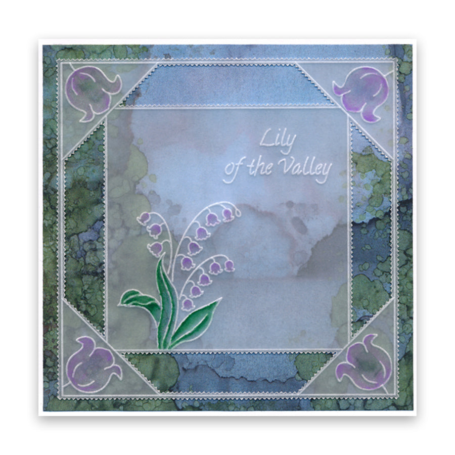 Linda's 123 - A Daisy, Lily of the Valley & Fuchsia A5 Square Groovi Plate