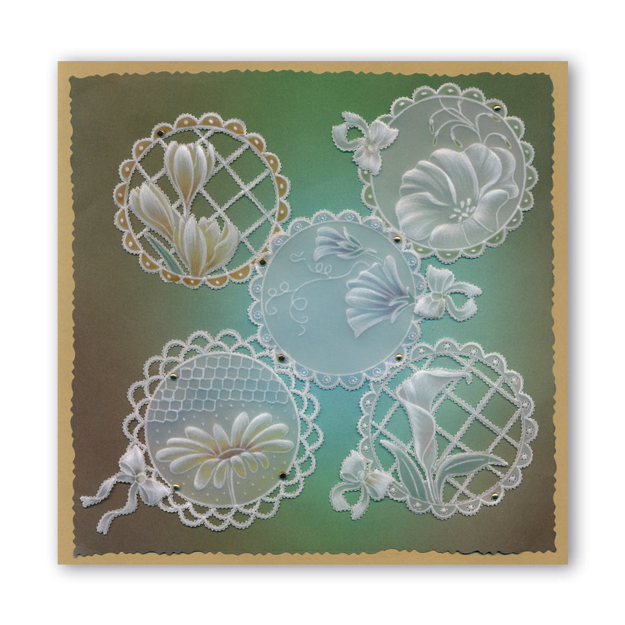 Linda's 123 - A Daisy, Lily of the Valley & Fuchsia A5 Square Groovi Plate