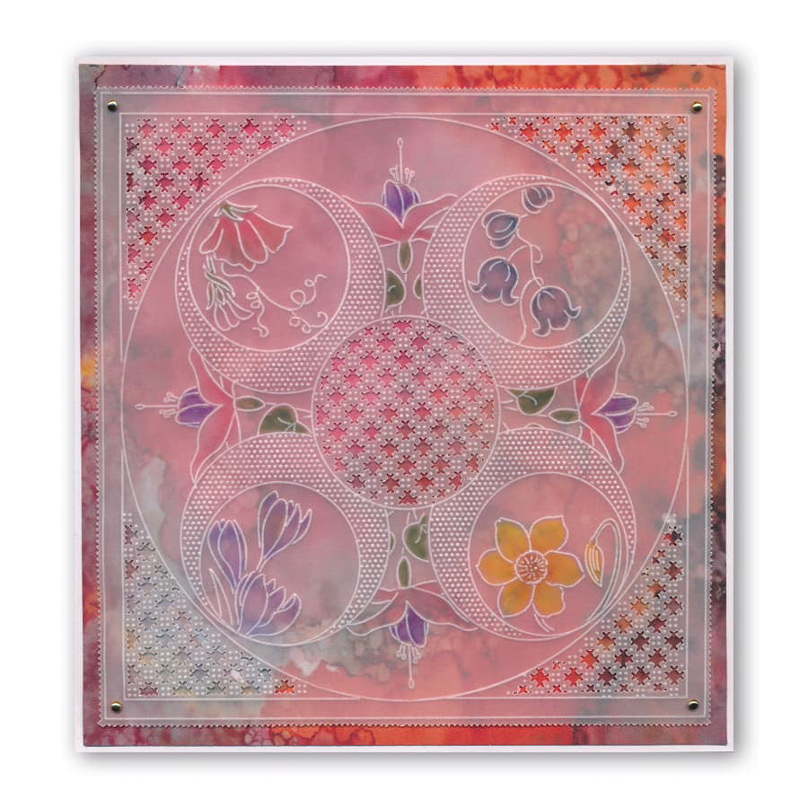 Linda's 123 - C Hydrangea, Crocus & Narcissus A5 Square Groovi Plate