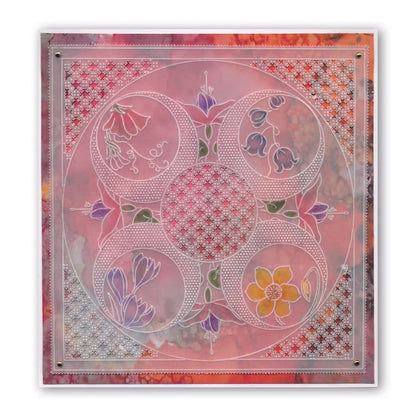 Linda's 123 - C Hydrangea, Crocus & Narcissus A5 Square Groovi Plate