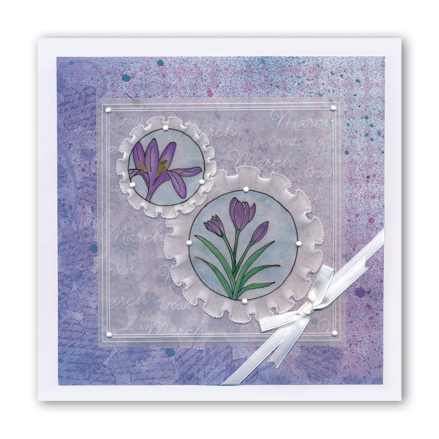 Linda's 123 - C Hydrangea, Crocus & Narcissus A5 Square Groovi Plate