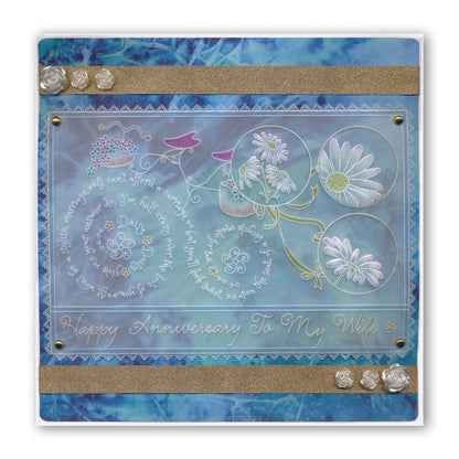 Linda's 123 - A Daisy, Lily of the Valley & Fuchsia A5 Square Groovi Plate