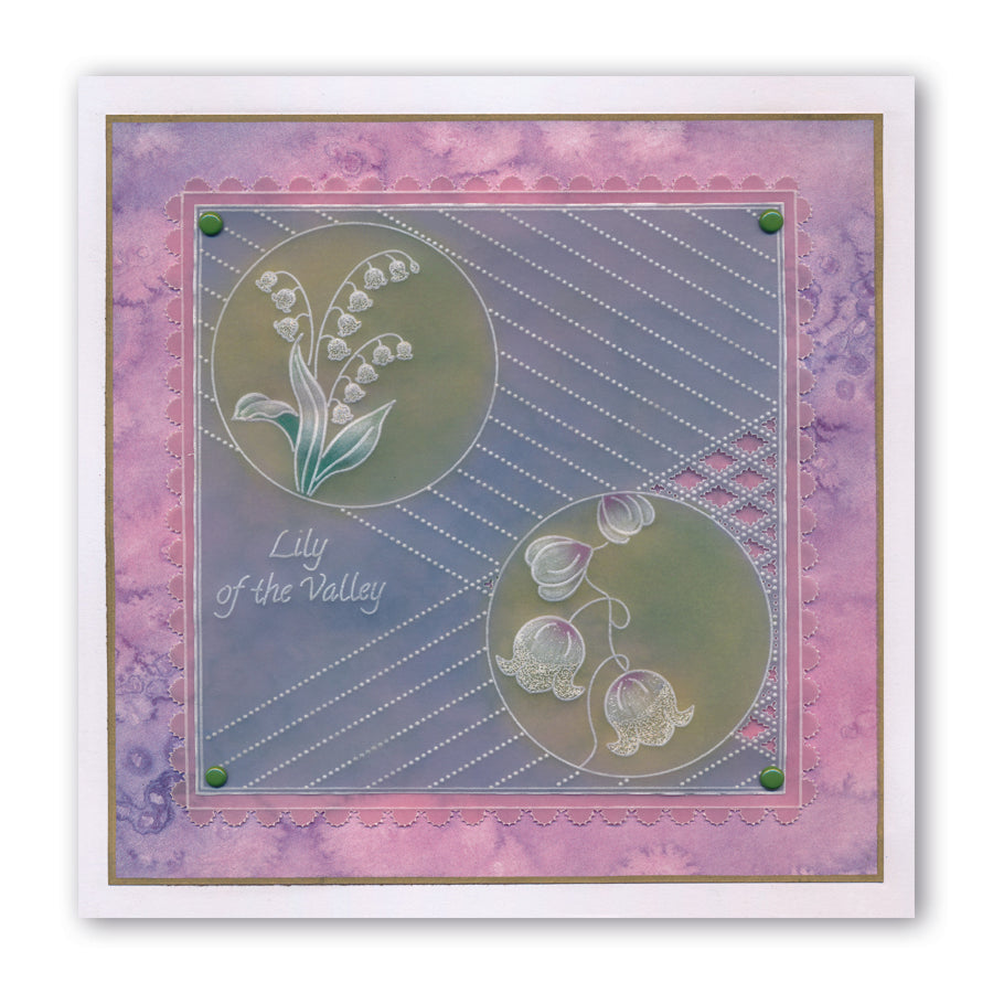 Linda's 123 - A Daisy, Lily of the Valley & Fuchsia A5 Square Groovi Plate