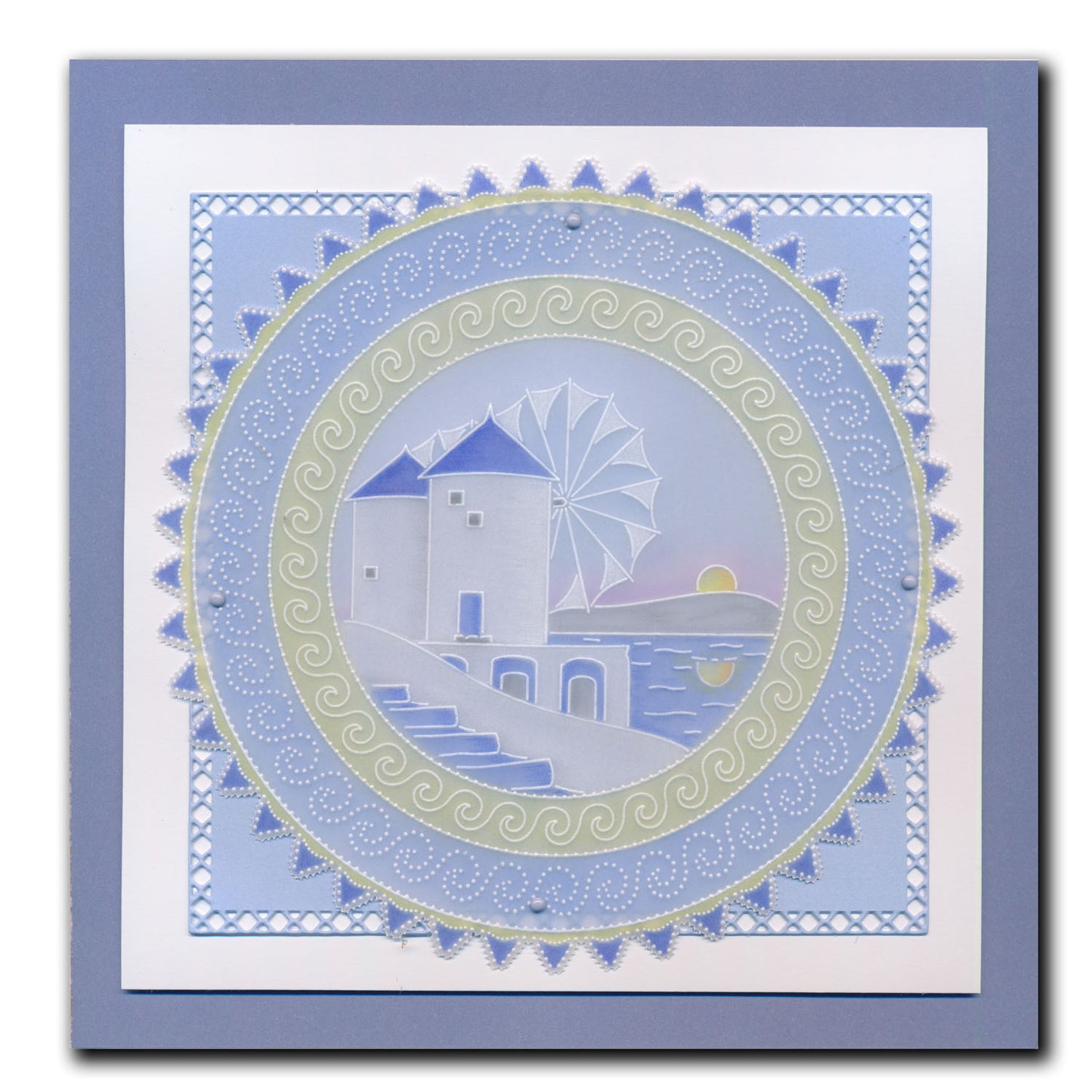 Linda's Windmills of Mykonos Layering Frame A4 Square Groovi Plate