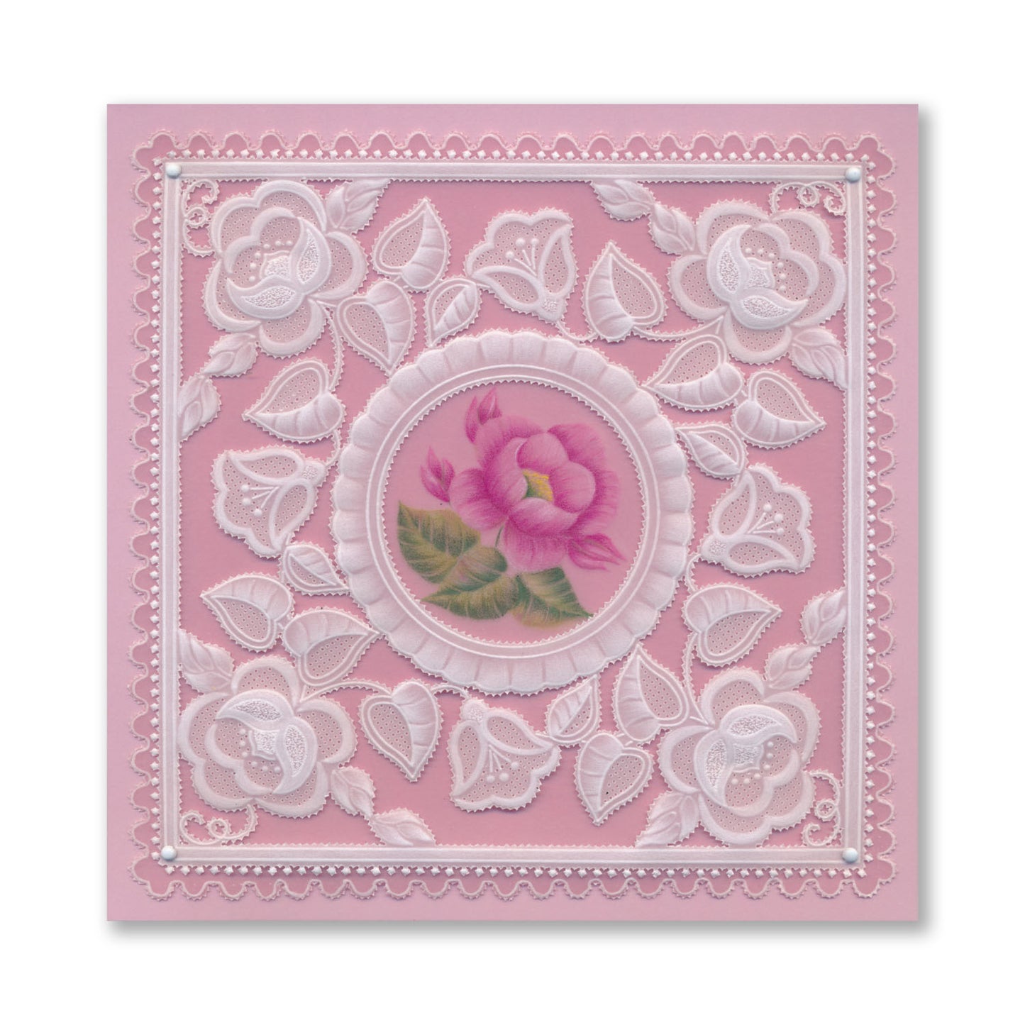 Linda's Richelieu Lace Camellia A5 Square Groovi Plate