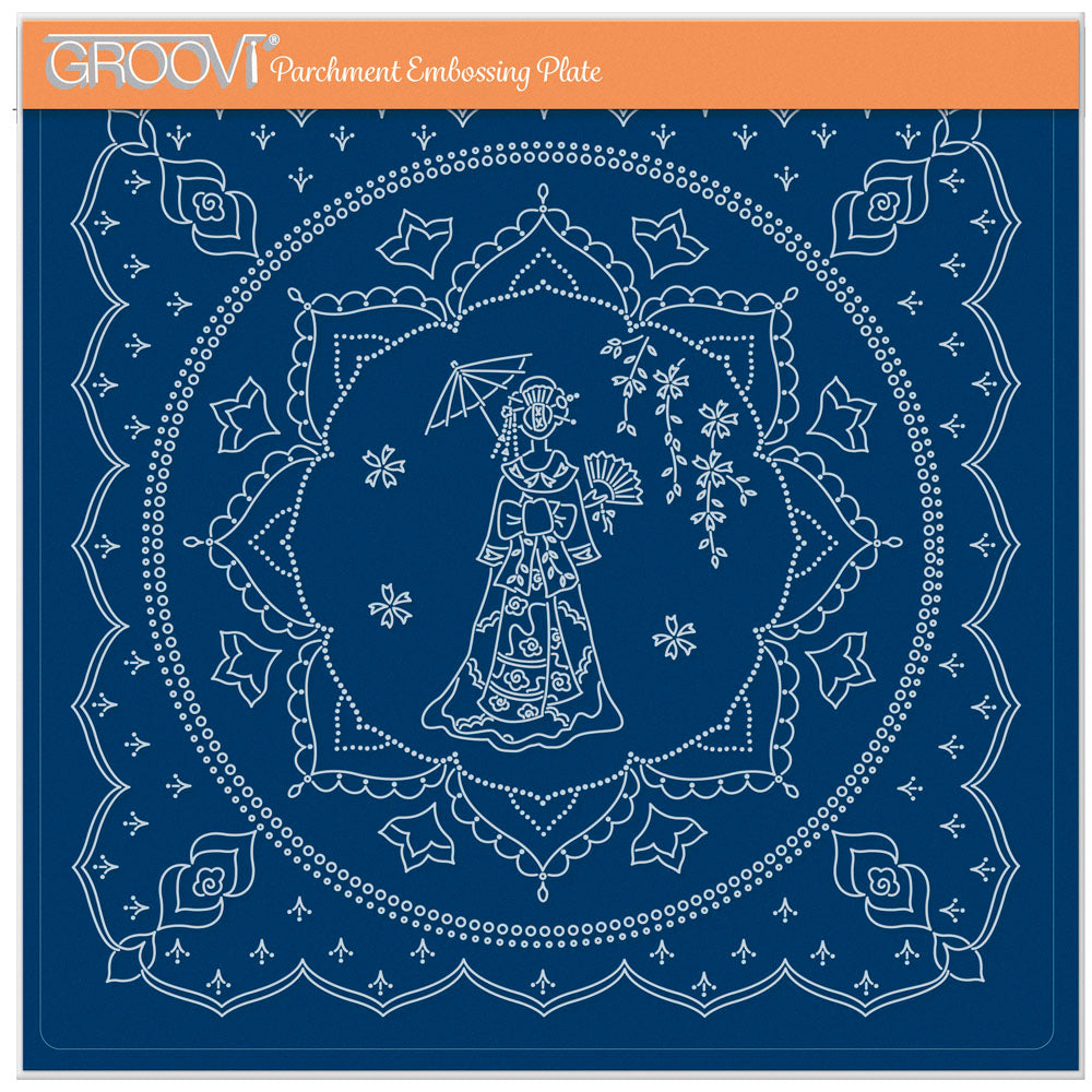 Linda's Geisha in Silk Layering Frame A4 Square Groovi Plate