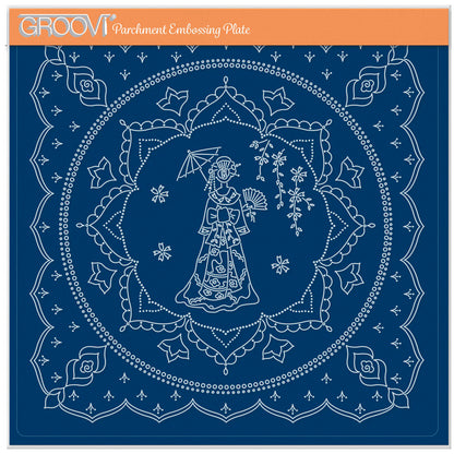 Linda's Geisha in Silk Layering Frame A4 Square Groovi Plate