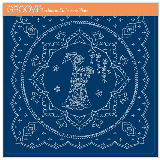 Linda's Geisha in Silk Layering Frame A4 Square Groovi Plate