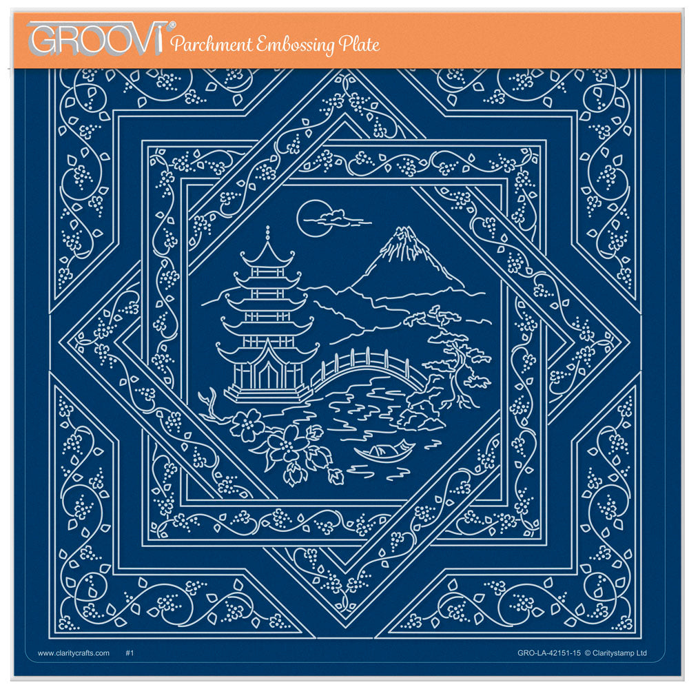 Linda's Japanese Pagoda Layering Frame A4 Square Groovi Plate