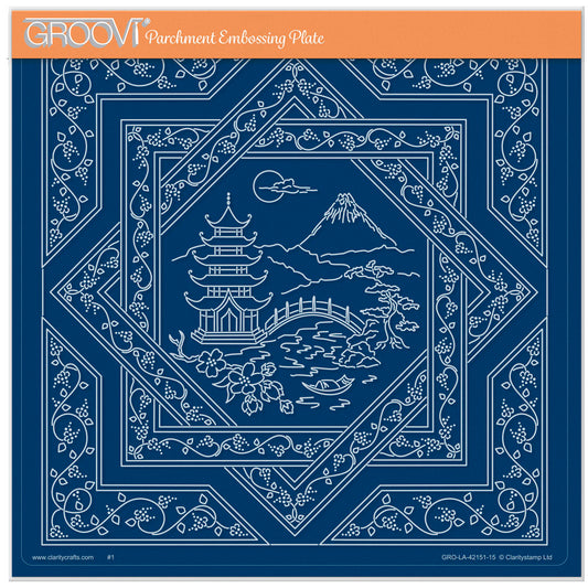 Linda's Japanese Pagoda Layering Frame A4 Square Groovi Plate