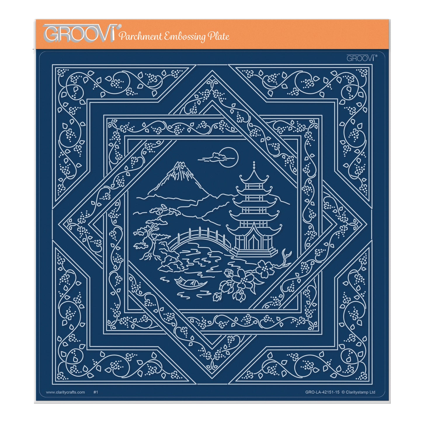 Linda's Japanese Pagoda Layering Frame A4 Square Groovi Plate