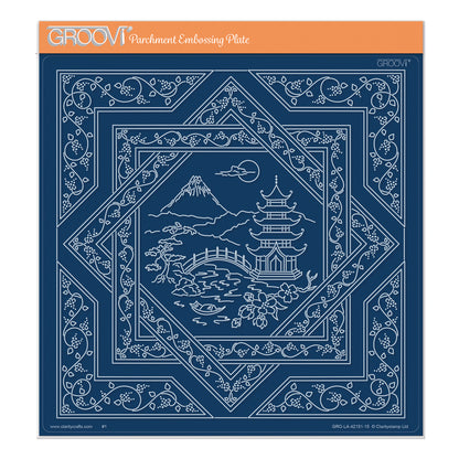 Linda's Japanese Pagoda Layering Frame A4 Square Groovi Plate