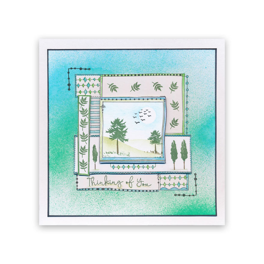 Treescape Doodle Layout Montage A5 Stamp & Mask Set