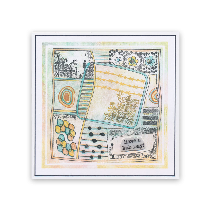 Fab Day Grunge Layout Montage A5 Stamp & Mask Set