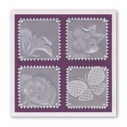 Linda's 123 - Wild Flowers A4 Square Groovi Plate