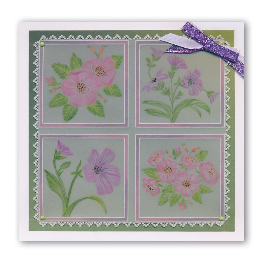 Linda's 123 - Wild Flowers A4 Square Groovi Plate