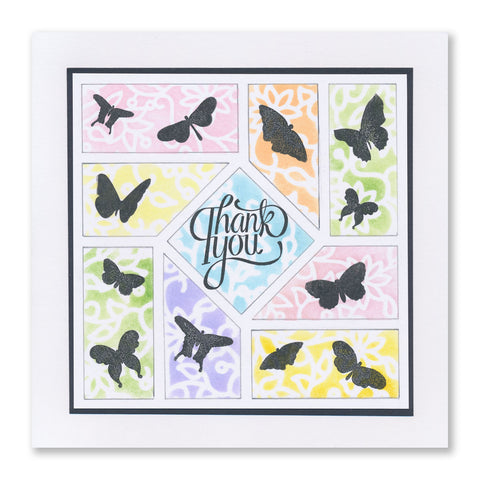 Butterflies & Birds Silhouette Miniatures A6 Stamp Set