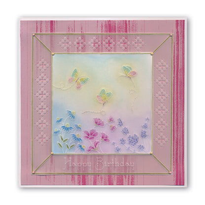 Linda's 123 - D Bumble Bee, Clover & Coneflower A5 Square Groovi Plate