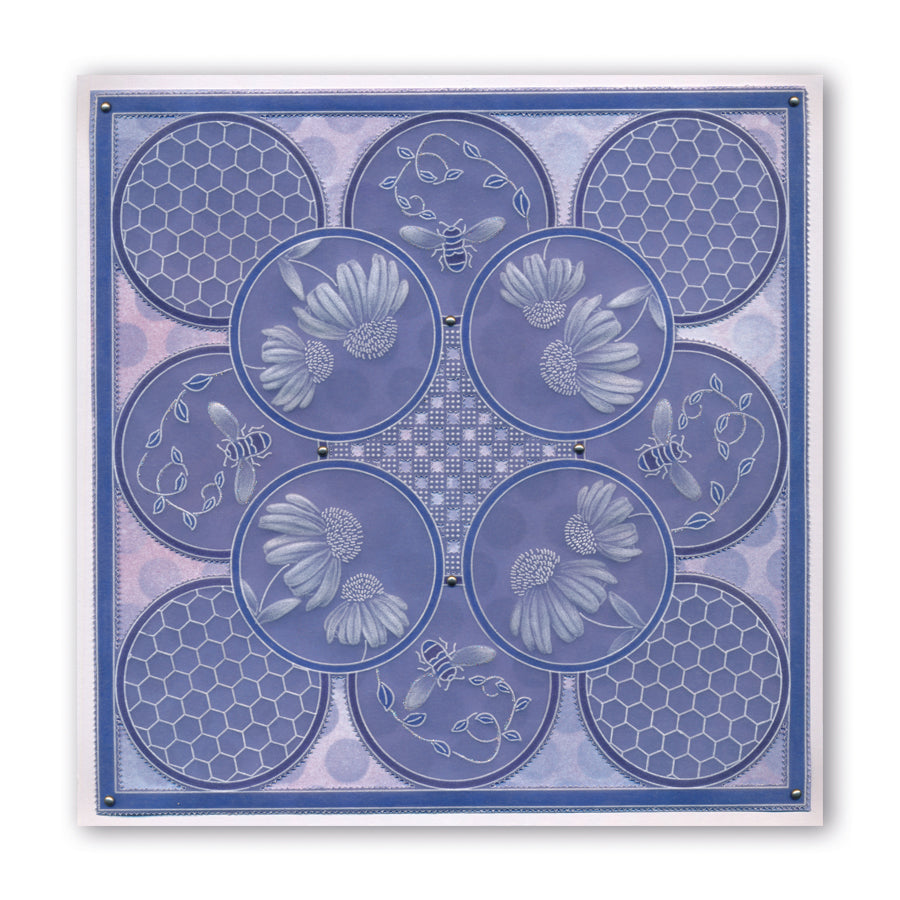Linda's 123 - DEF Collection Bumble Bee, Butterfly & Dragonfly A4 & A5 Square Groovi Plate Set
