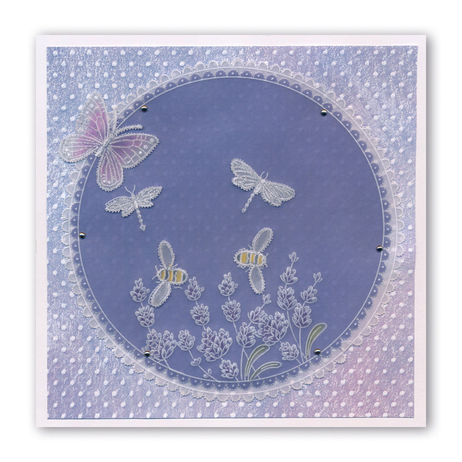 Linda's 123 - E Butterfly, Lavender & Mallow A4 Square Groovi Plate
