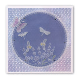 Linda's 123 - F Dragonfly, Water Iris & Water Lily A4 Square Groovi Plate